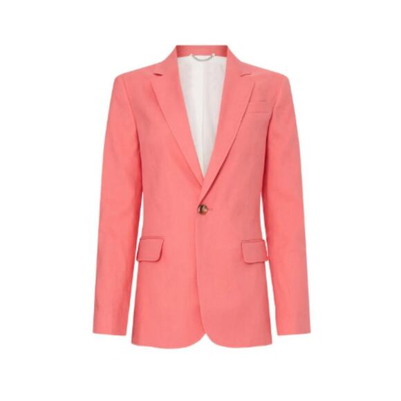 A.L.C. Size 0 Coral Donovan Linen Blend Blazer Jacket Preppy Heritage Old Money - Picture 14 of 14